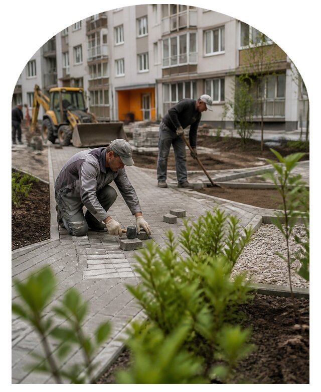 Благоустройство двора многоквартирного дома в Ревде